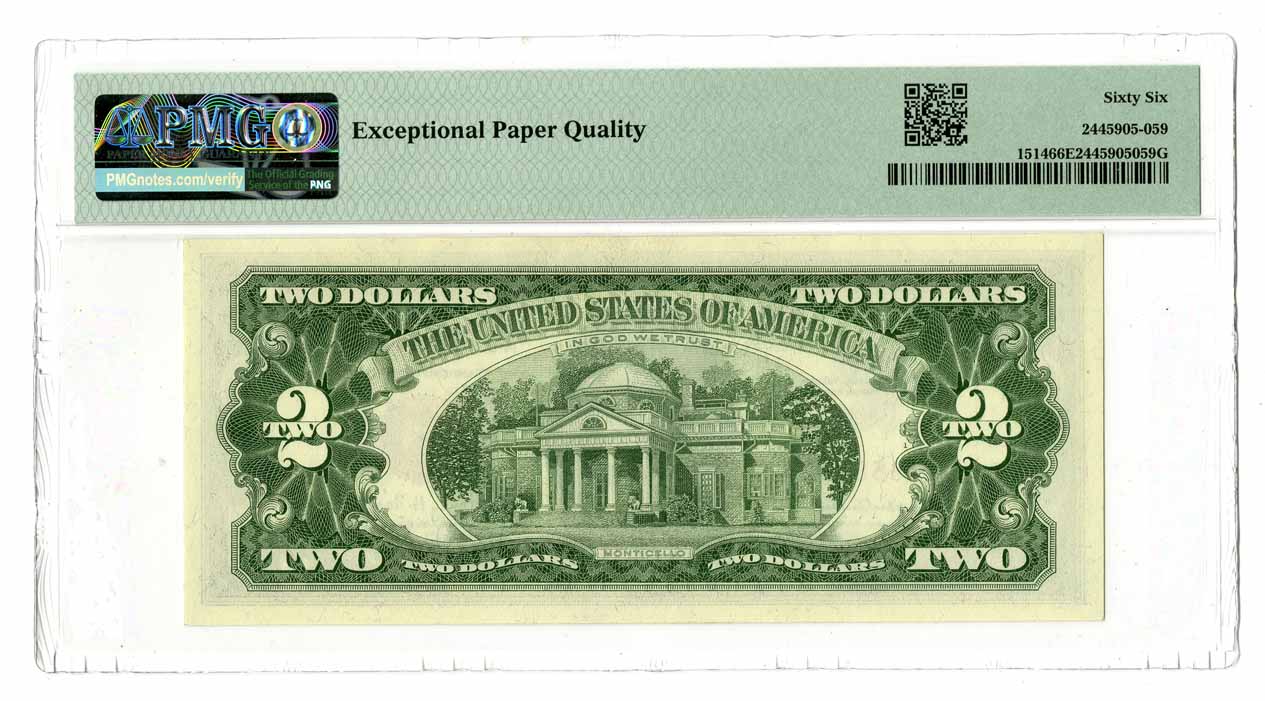 U. S. Legal Tender Notes, $2, Series 1963A, Fr.# 1514, Issued Banknote. - Picture 2 of 2